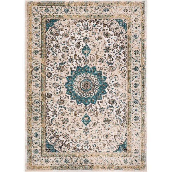 Rickis Rugs Mahal Vintage Medallion RugBeige 7 ft. 10 in. x 10 ft. 6 in. RI609742